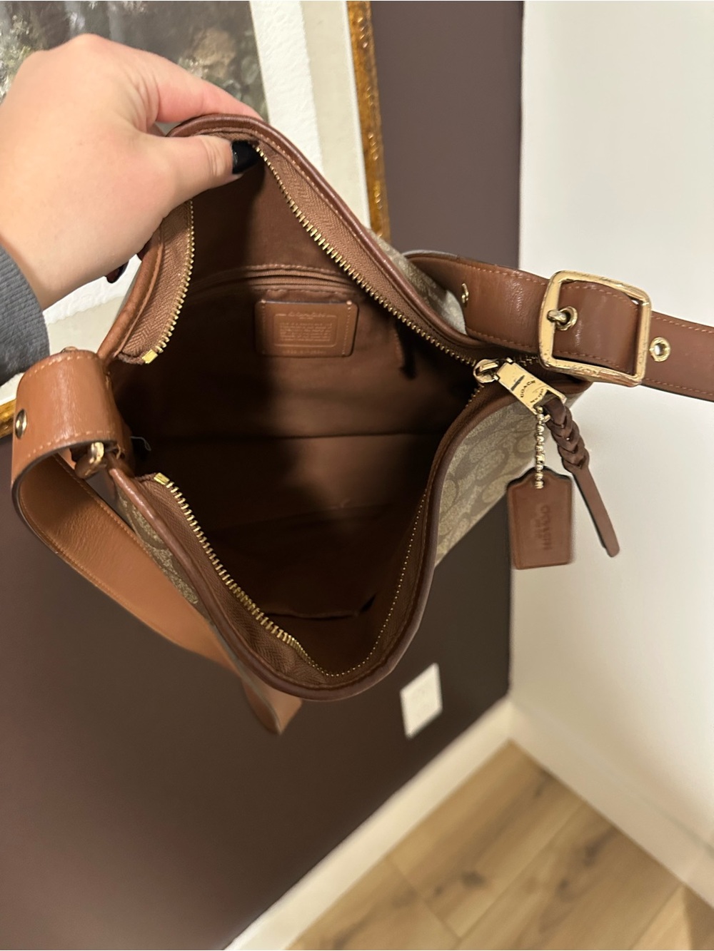 Coach Val Duffle C5641 Signature Canvas Legacy Stripe Crossbody Bag - Picture 4 of 7
